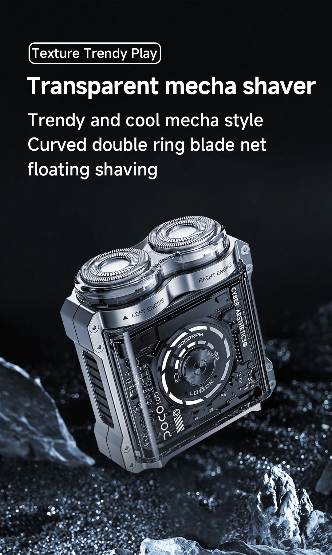 DOCOLAB Mini Portable Magnetic Electric Shaver – Double-Head Waterproof Razor for Men