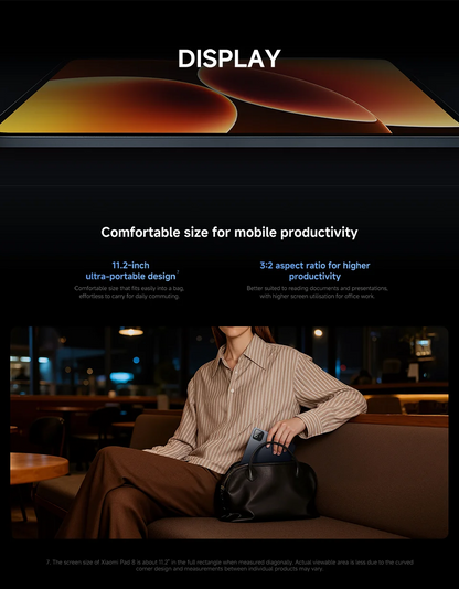 Xiaomi Pad 8 Global Version – 11.2" 3.2K 144Hz IPS, Snapdragon 8s Gen 4, 128GB, 9200mAh, WiFi
