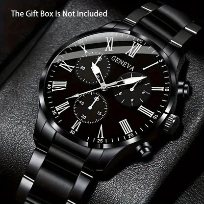 Men's Classic Business Quartz Watch - Stainless Steel Band, Elegant Dress Watch