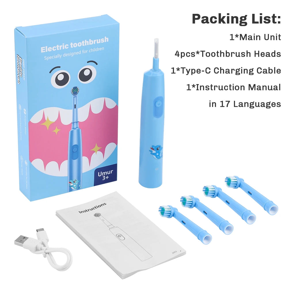 Sonic Electric Toothbrush – 5 Modes, 4 Replaceable Heads, Timer, Waterproof, Rechargeable Adult