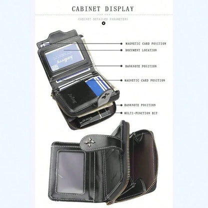 AEDG Retro Mini Leather Wallet with Zipper