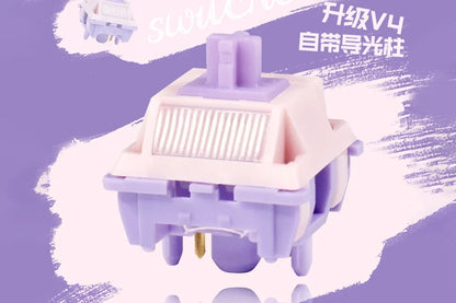 MMD Princess V4 Mechanical Keyboard Switches – 5-Pin Linear & Tactile, RGB, Lubricated, 10–110 PCS