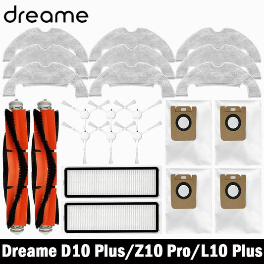 Dreame Bot D10 Plus / Z10 Pro / L10 Plus Robot Vacuum Accessories – Brush, Filter, Mop & Dust Bag