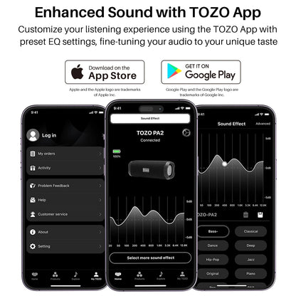 TOZO PA2 Portable Bluetooth Speaker – Deep Bass, 25H Playtime, Custom EQ App