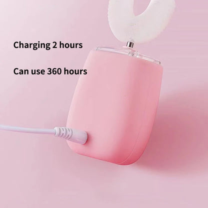 360° U-Type Electric Toothbrush – Adults & Kids, USB Charging, Teeth Whitening