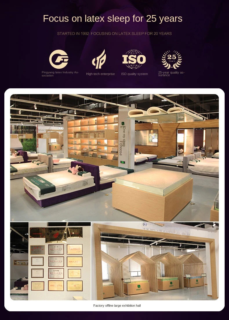 Soft 10cm natural latex mattress from Thailand, made by R.E.D. Shopping, featuring a comfortable cushion for 1.2-1.8m beds.