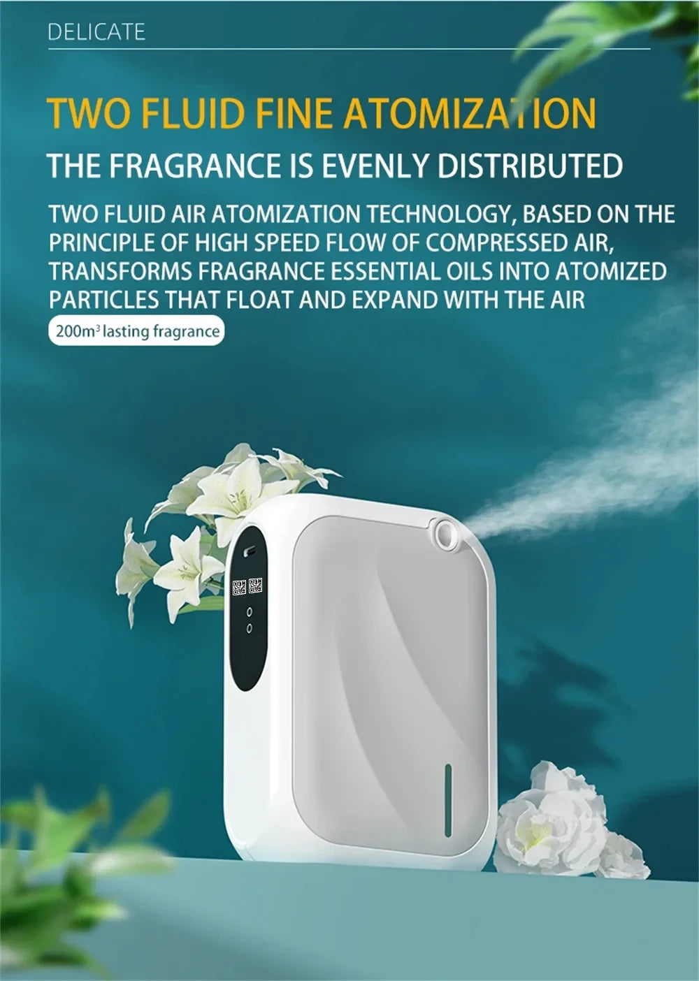 Hotel Scent Machine Aroma Diffuser – 200m³ Coverage, Bluetooth App Control