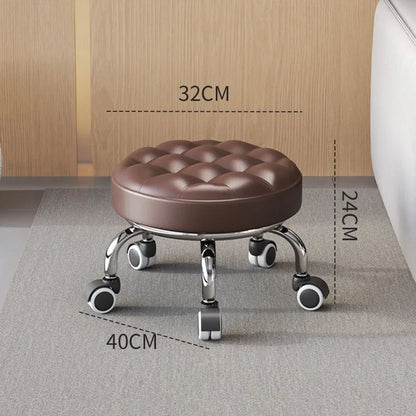 R.E.D. Shopping universal wheel stool with small size and four wheels, ideal for household use and children’s learning to walk.
