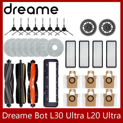Dreame Bot L30 Ultra / L20 Ultra Replacement Parts | Main Brush, Side Brush, HEPA Filter, Mop, Dust Bag