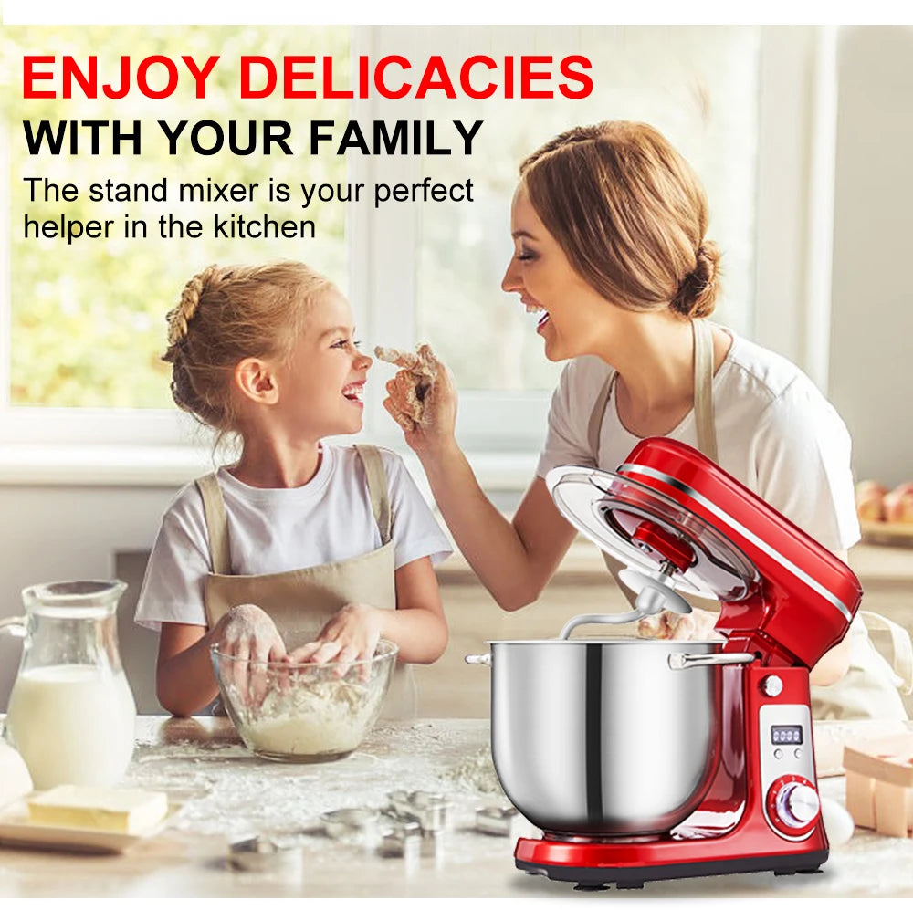 BioloMix BM601 1200W Kitchen Stand Mixer – 6L Stainless Bowl, 6-Speed, Quiet DC Motor