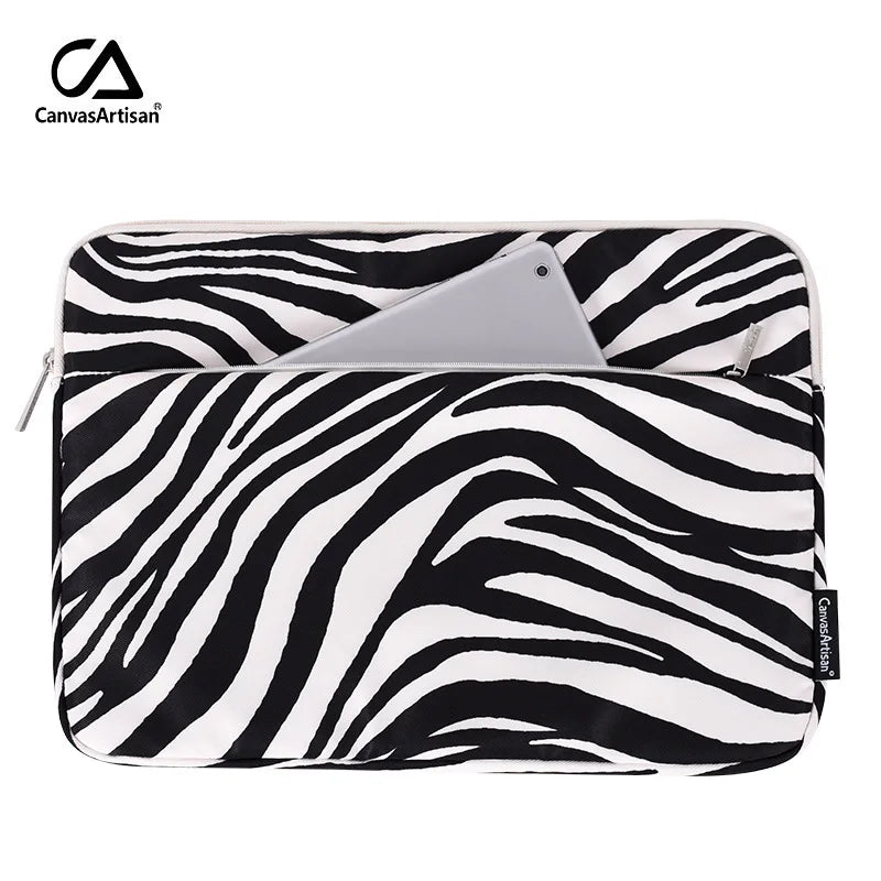 Laptop Sleeve Bag 11–15.6 Inch – Canvas, Zipper, for MacBook, Lenovo, HP, Acer – Multiple Prints