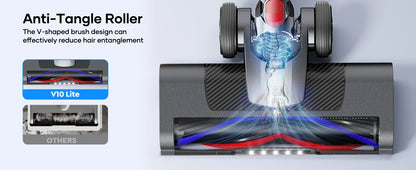 Laresar V10 Lite Cordless Vacuum Cleaner 38000Pa – 45 Min Runtime, EU Plug, for Carpets & Pet Hair