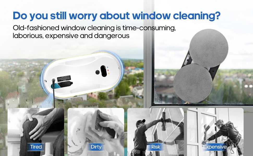 Automatic Water Spray Window Cleaning Robot – Remote Control Electric Glass Wiper for Home