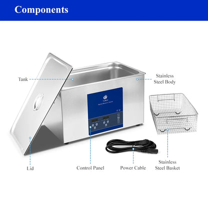 Industrial Ultrasonic Cleaner 2L–30L – Metal, DPF & Engine Parts Degreaser, EU/UK/US/AU Plug