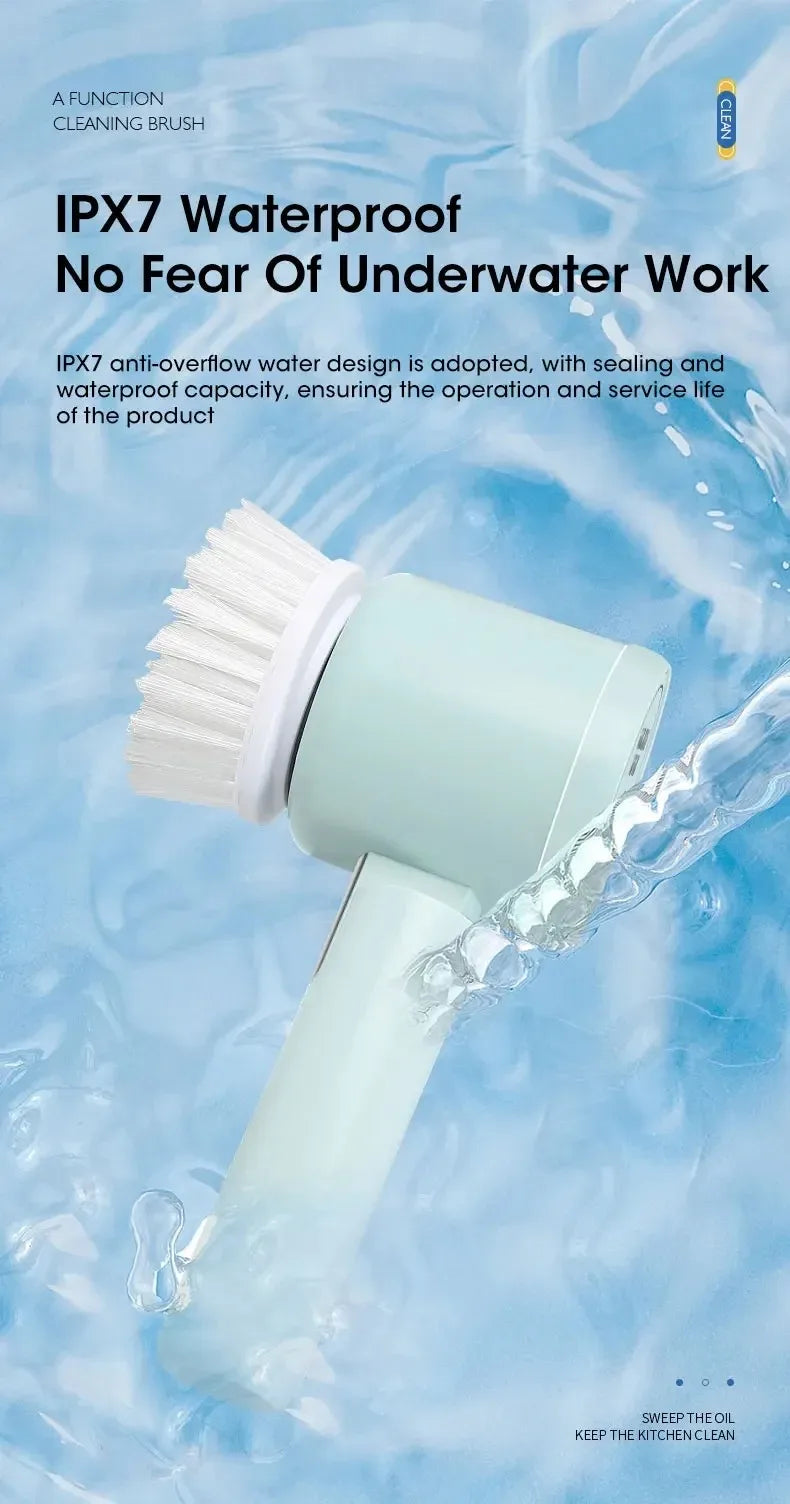 Electric Cleaning Brush | Multifunctional Rotary Scrubber for Kitchen, Bathroom & Balcony