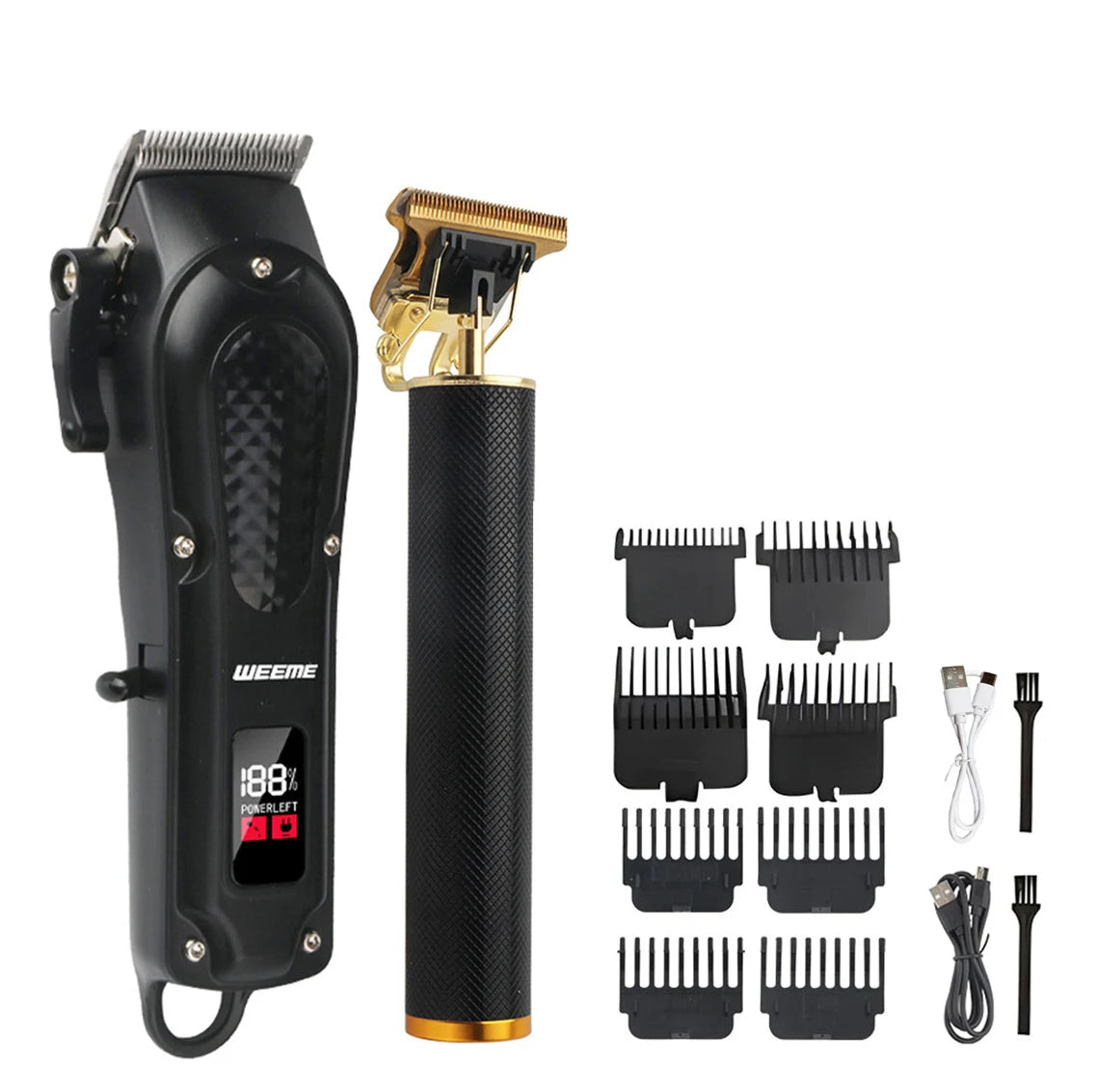 T9 Vintage Men's Electric Hair Clipper by R.E.D. Shopping with beard and nose trimmer attachments, rechargeable personal grooming kit