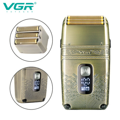 VGR V-335 Professional Foil Shaver – Triple Titanium Blade, LED, IPX6, 80min, USB
