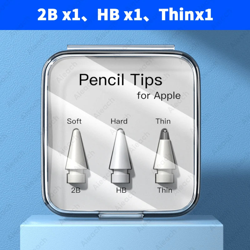 AIEACH Apple Pencil Replacement Tips – 2B/HB/2.0/3.0, Soft & Hard Nibs for Apple Pencil 1st, 2nd & 3rd Gen, USB-C Pro