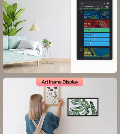 TouchWo 15.6-43 inch smart digital calendar and chore chart family organizer display by R.E.D. Shopping, interactive digital monitor.