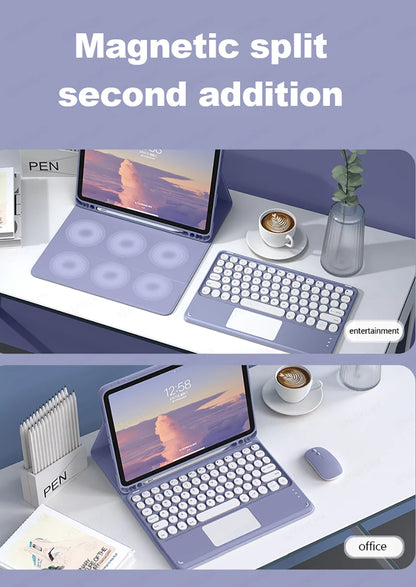 Bluetooth Keyboard & Mouse Case for iPad – Pro, Air, 10th Gen, Mini