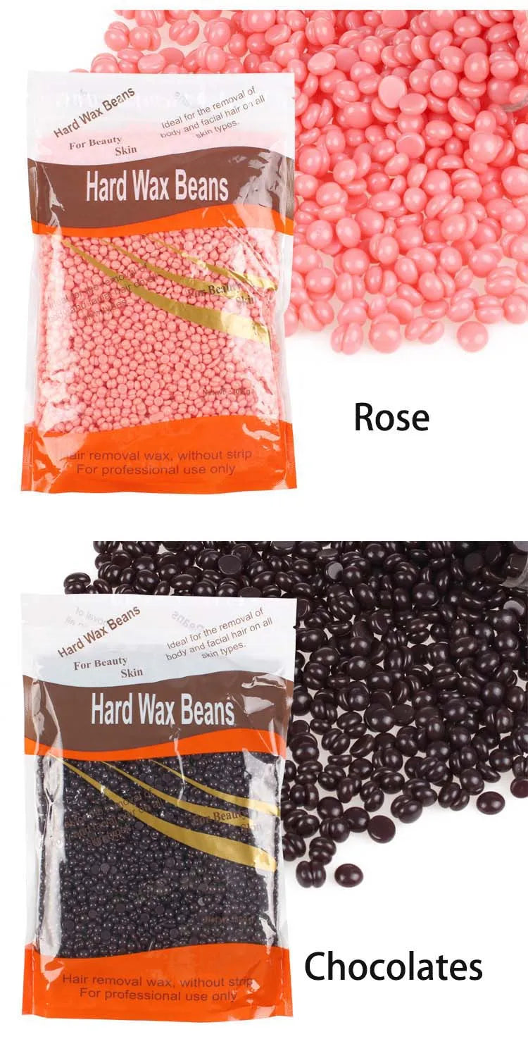 R.E.D. Shopping hard wax beans for hair removal in 500g, 200g, or 50g, professional waxing product for smooth skin.