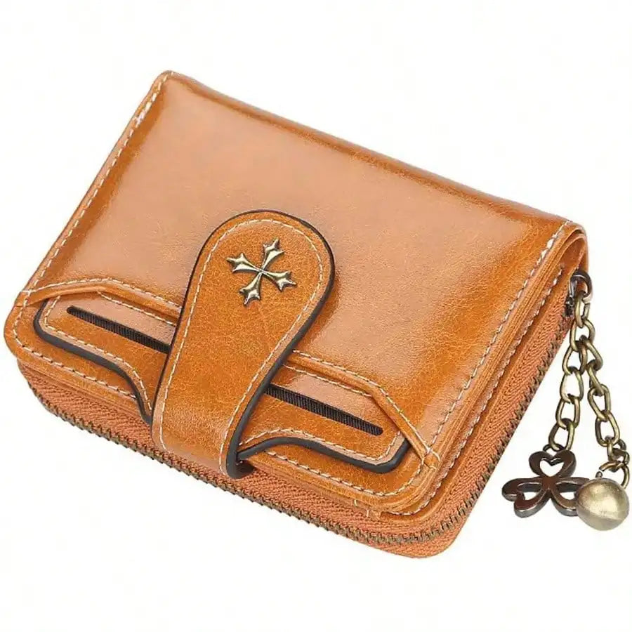 AEDG Retro Mini Leather Wallet with Zipper