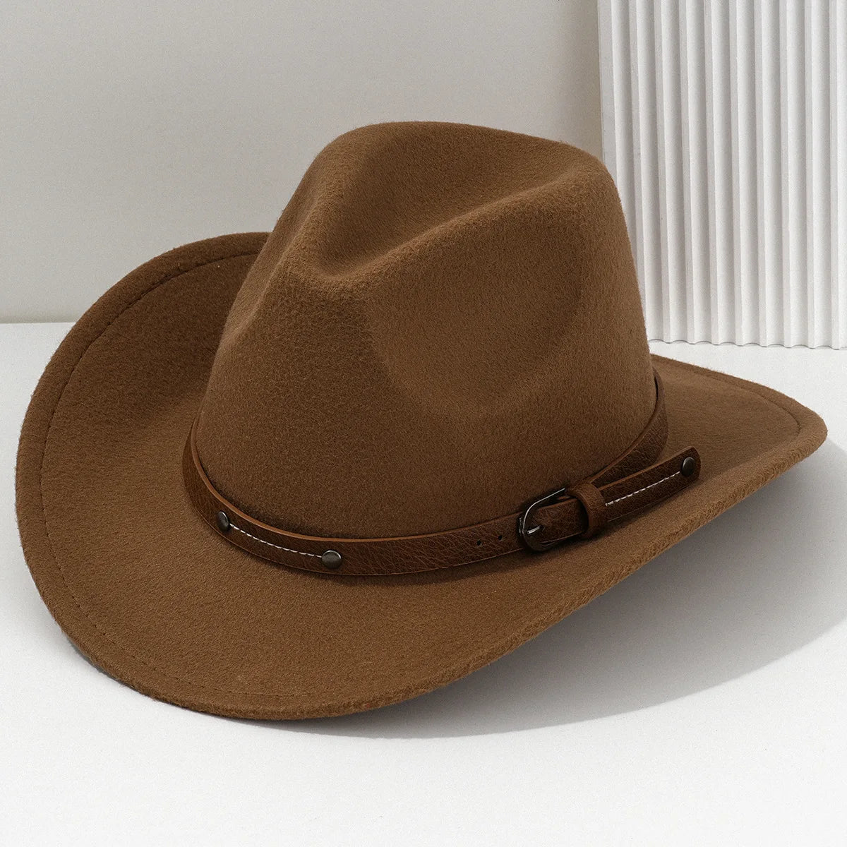R.E.D. Wool Fedora Hat in classic unisex style, featuring a wide brim and textured wool material for all-season wear.