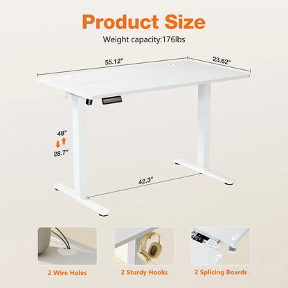 JHK Ergonomic Electric Standing Desk – Large Height Adjustable Home Office & Gaming Desk