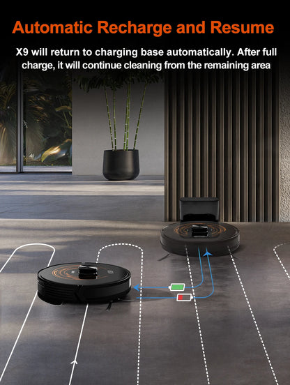 ABIR X9 Robot Vacuum Cleaner – Laser LiDAR, 6500PA Suction, UV Spot Cleaning, Multi-Floor Map, Auto Carpet Boost