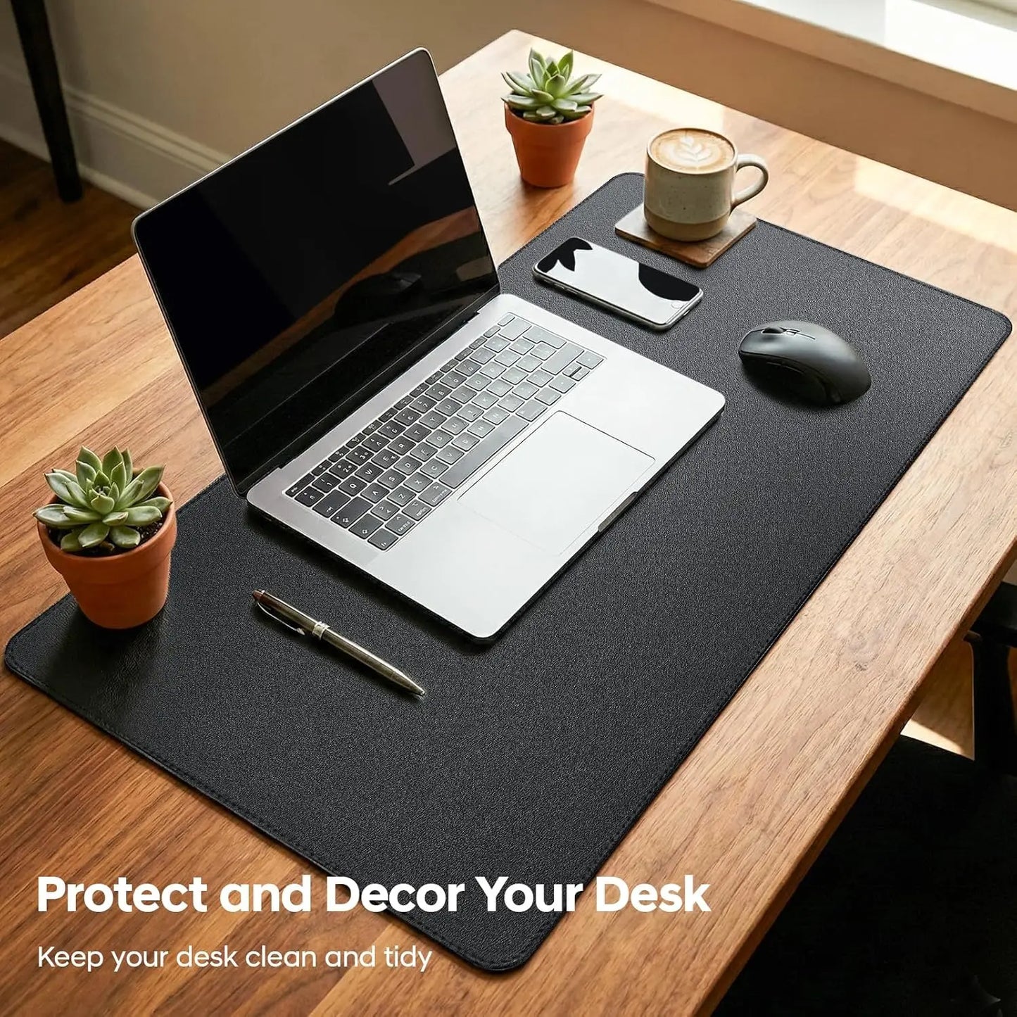 YSAGi PU Leather Desk Pad – Non-Slip, 5 Colors, 6 Sizes (60x30 to 120x50 cm)