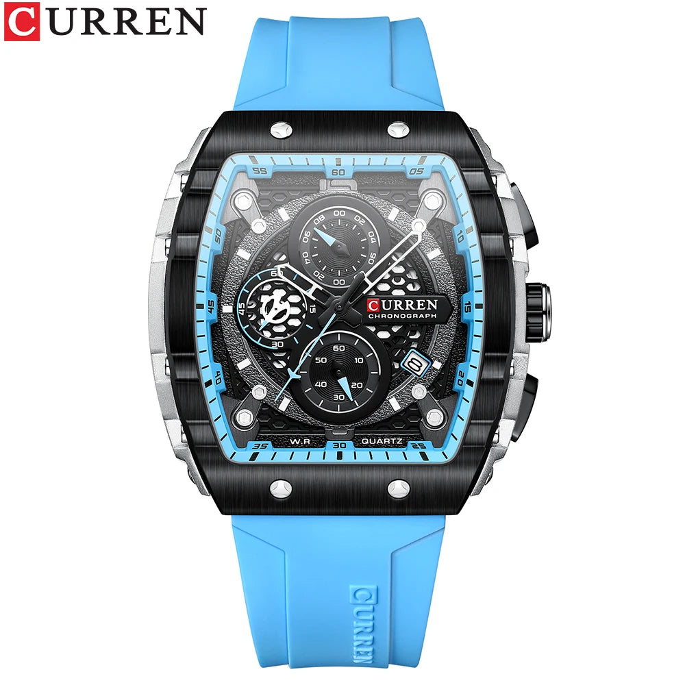 CURREN Men's Fashion Watch – Unique Square Design, Luxury Quartz Sport, Waterproof