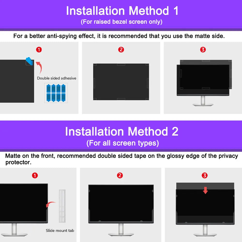 YaliPro Privacy Screen Protector for Laptop & PC Monitor – 13.3" to 24", Anti-Peep Filter Film