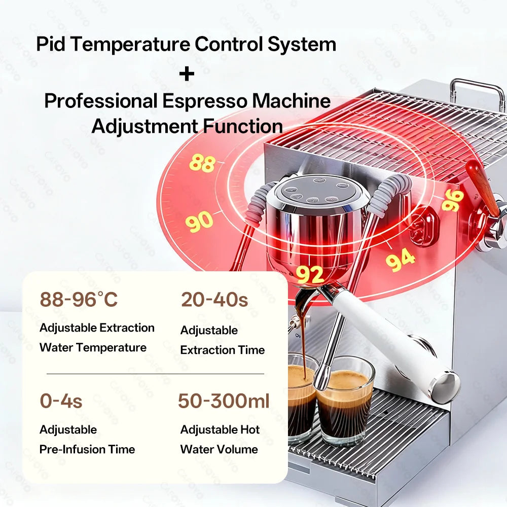 CAFOVO E120 Semi-Automatic Espresso Machine | 20 Bar | Steam Wand | EU 220V