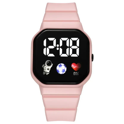 YIKAZE Kids LED Digital Watch – Silicone Strap, Cartoon Sport Wristwatch for Boys & Girls