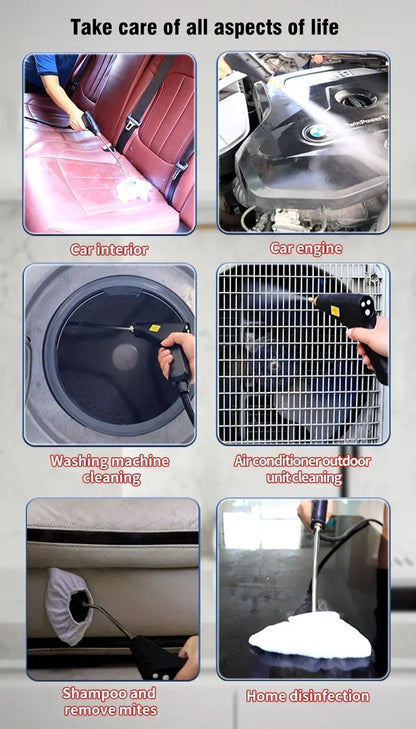 Portable Handheld Steam Cleaner 220V – High Pressure Multifunctional for AC, Kitchen Hood & Car