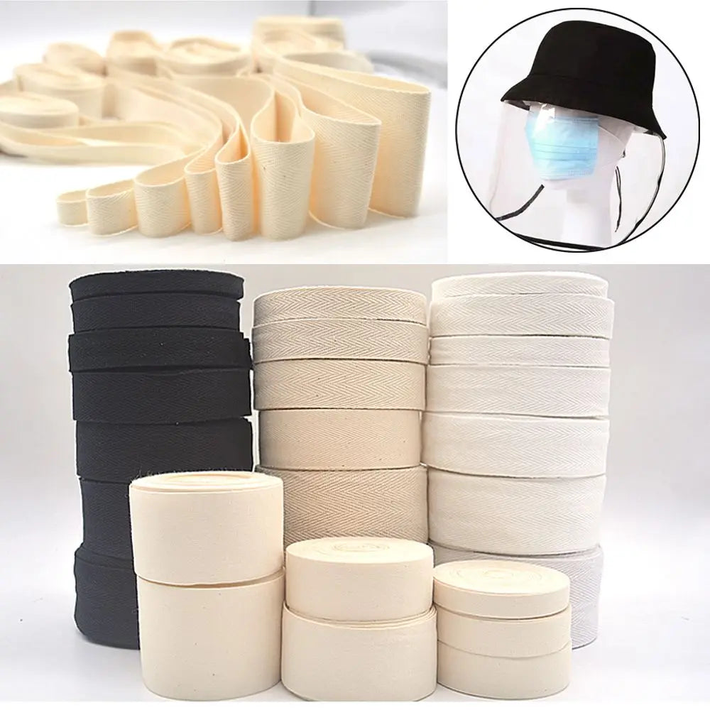 50m cotton bias binding tape roll with herringbone pattern, 1-5cm wide, ideal for sewing and arts and crafts projects