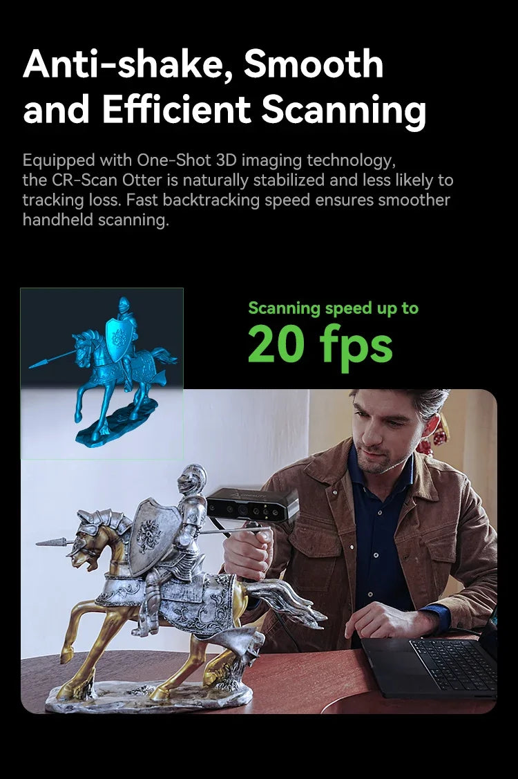 Creality CR-Scan Otter Handheld 3D Scanner – 0.02mm Accuracy | Full-Color | Anti-Shake