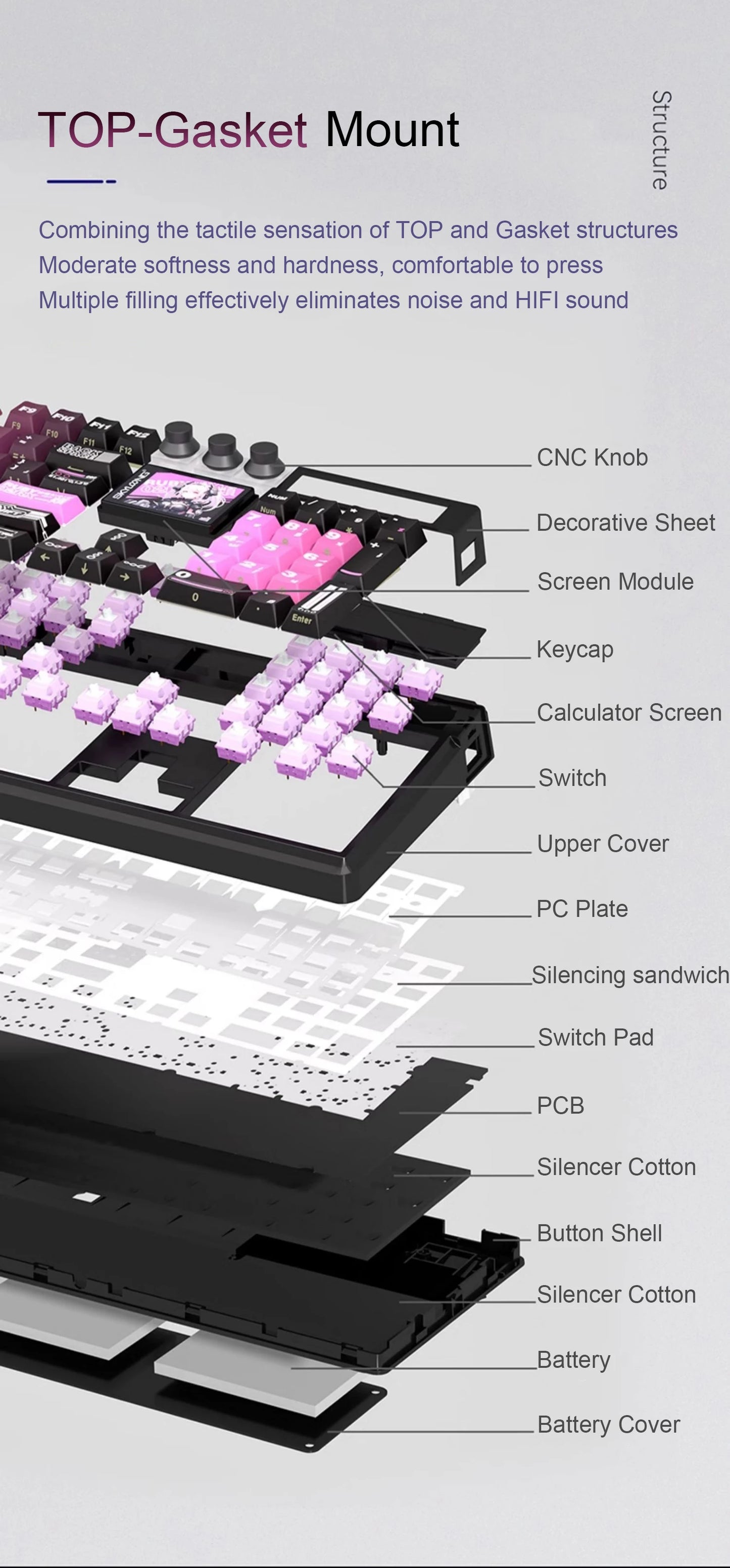 SKYLOONG GK104 Pro Full-Size Wireless Mechanical Keyboard – 104 Key, Hot-Swap, RGB, Macro Knob