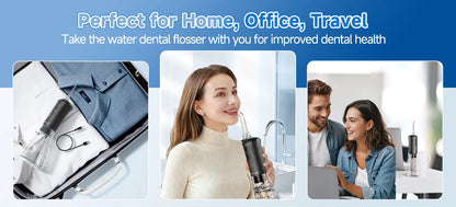 Electric Toothbrush & Water Flosser Combo – 3 Pressure Modes, 6 Jet Tips, 4 Brush Heads, 300ml Tank