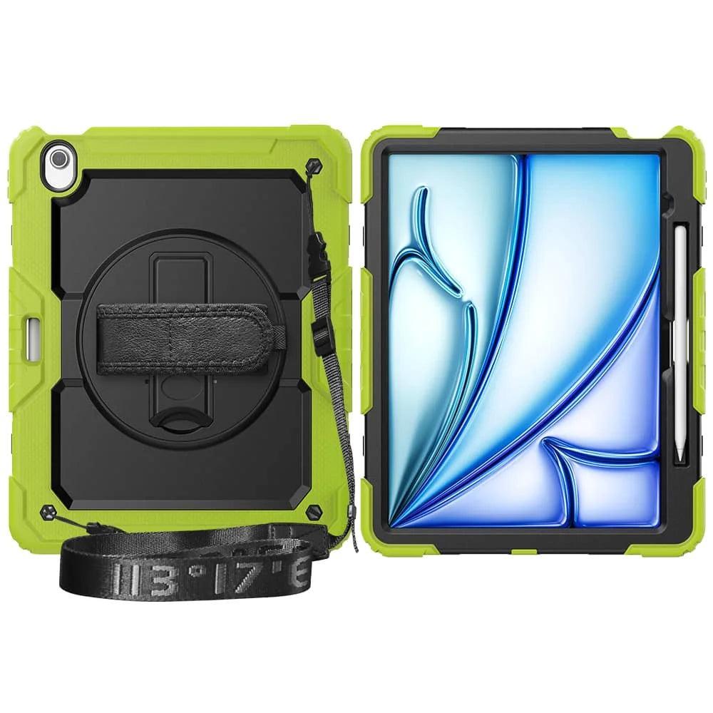WeFor Heavy Duty iPad Case – Screen Protector, Shoulder Strap & Pencil Holder for iPad 11 A16, Air 11 & Air 13 M3 (2025)