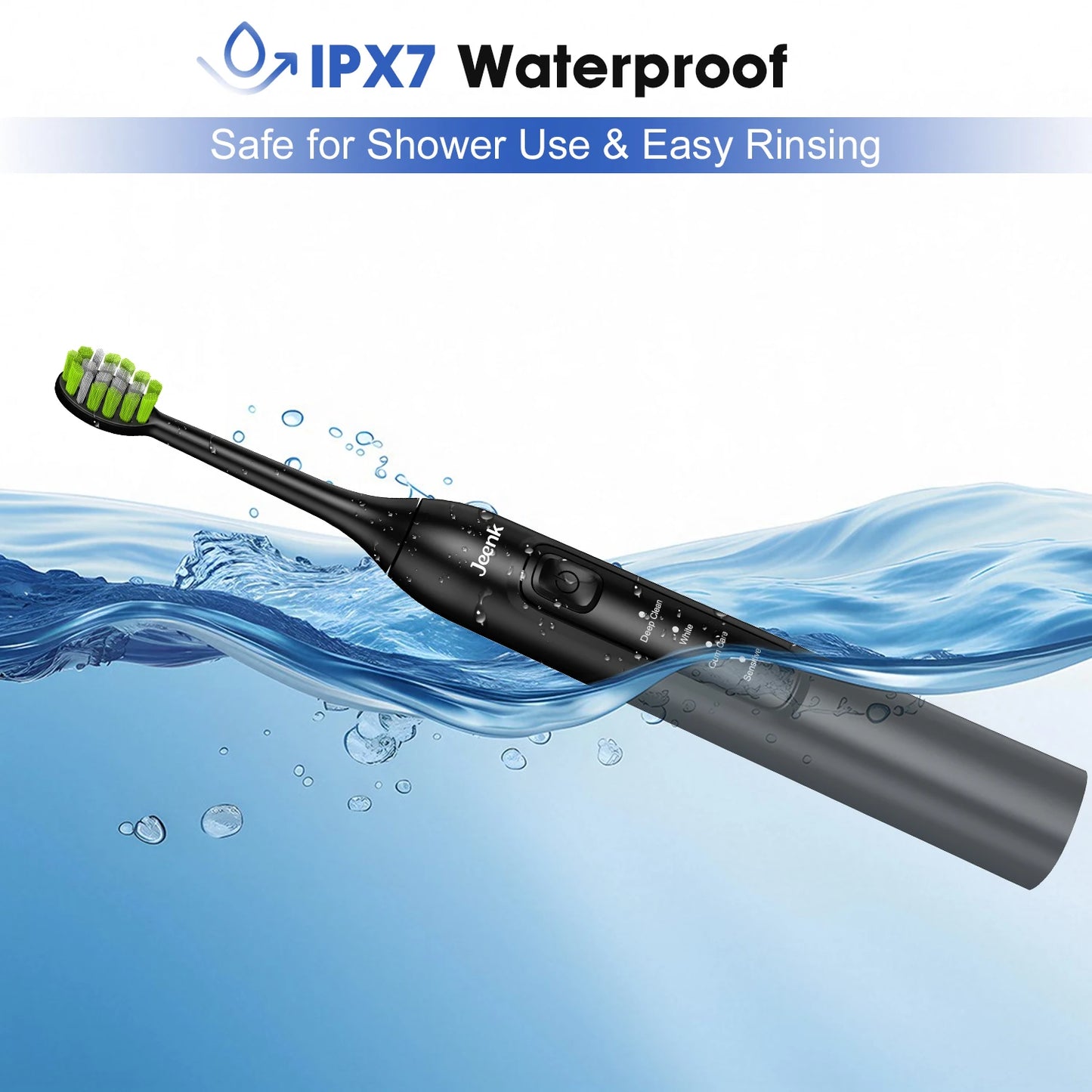 Jeenk JK-Y05 Sonic Electric Toothbrush | 4 Modes | 6 Heads | Smart Timer | Waterproof