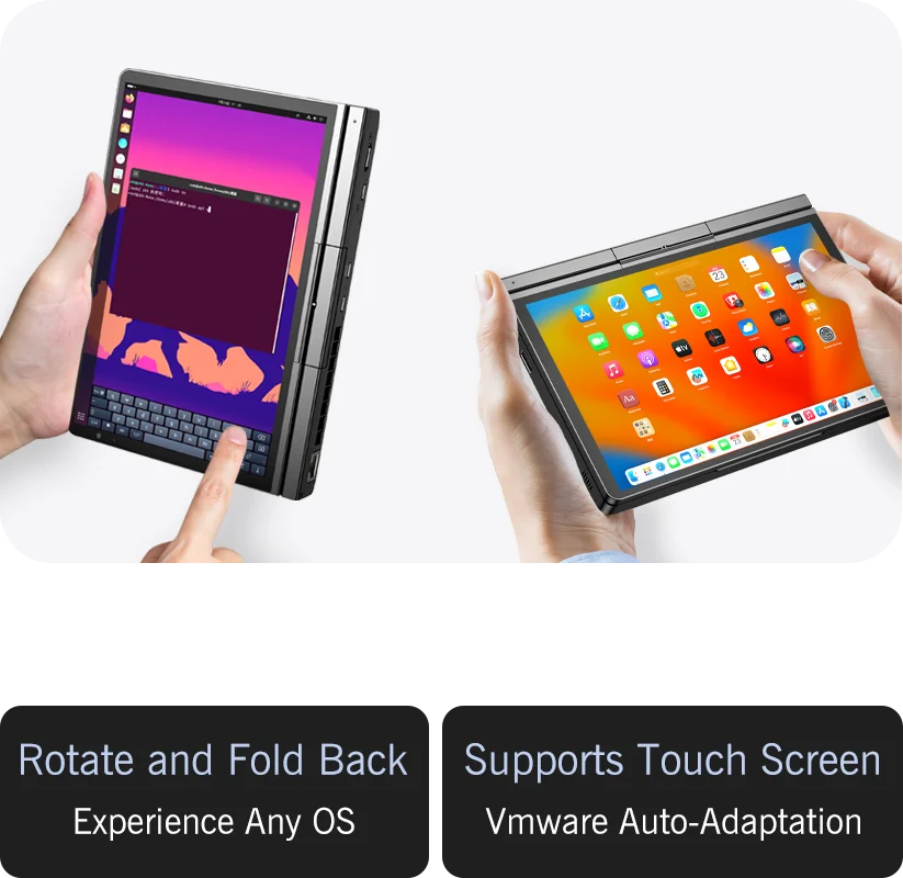 GPD Pocket 4 8.8" — AMD AI 9 HX 370, 64GB RAM, 2TB NVMe, 180° Flip, Portable Mini PC