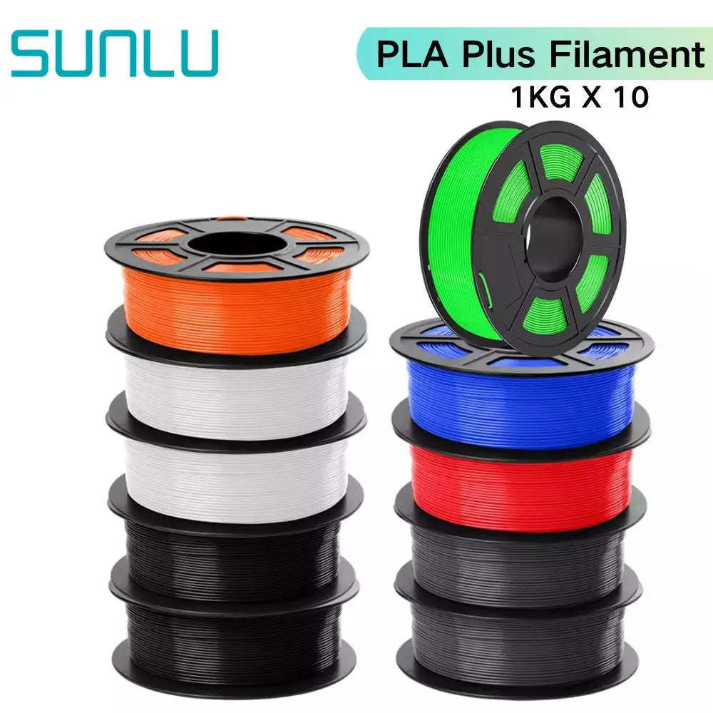SUNLU 3D Printer Filament – 10 Rolls 1.75mm PLA / PETG / PLA+, 1KG Each, EU & US Warehouse