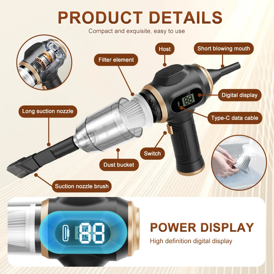 Cordless Handheld Vacuum Cleaner – Multi-functional for Dust, Debris, Pet Hair – Home & Car