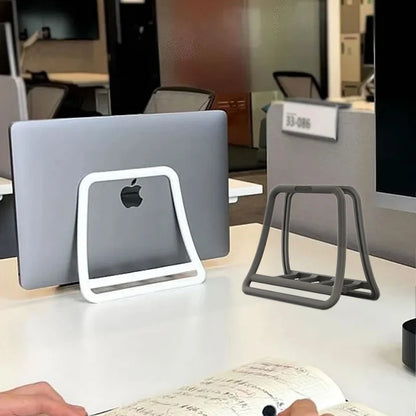Vertical Laptop & iPad Stand – Gravity-Based, Multi-Device Desktop Holder, ABS Plastic