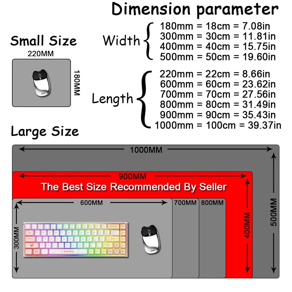 Cute Anime XXL Gaming Mouse Pad – Kawaii Stitch Design, Lock Edge, Non-Slip Rubber