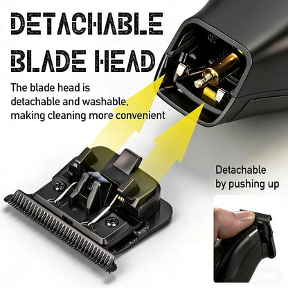 Professional Barber Hair Clipper – 5-Speed, 8000RPM, Brushless Motor, Detachable Blade