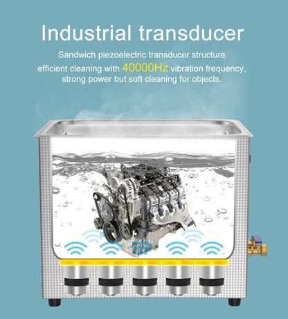 Ultrasonic Cleaner Bath 800ml–30L – Heated 35W–900W Portable Washing Machine, EU/UK/AU/US Plug