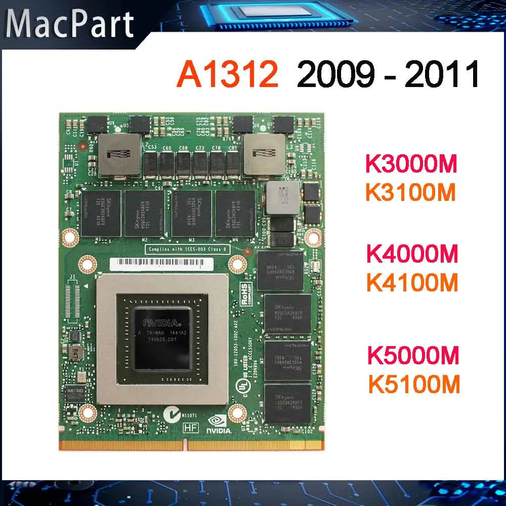 AIYIGI NVIDIA Quadro Mobile GPU for iMac A1311 A1312 2010/2011 – K610M K1000M K1100M K2000M K2100M K3000M K3100M K4000M K4100M K5000M K5100M