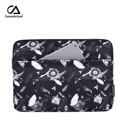 Laptop Sleeve Bag 11–15.6 Inch – Canvas, Zipper, for MacBook, Lenovo, HP, Acer – Multiple Prints